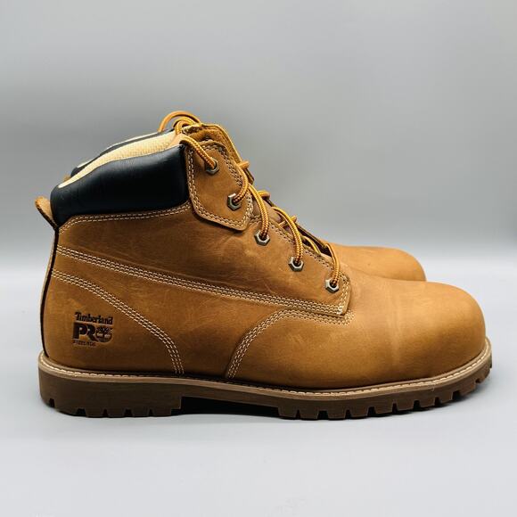 Timberland Boots Mens 11 Brown Nubuck PRO Steel Toe Gritstone 6 Lace Up Work - Picture 1 of 13